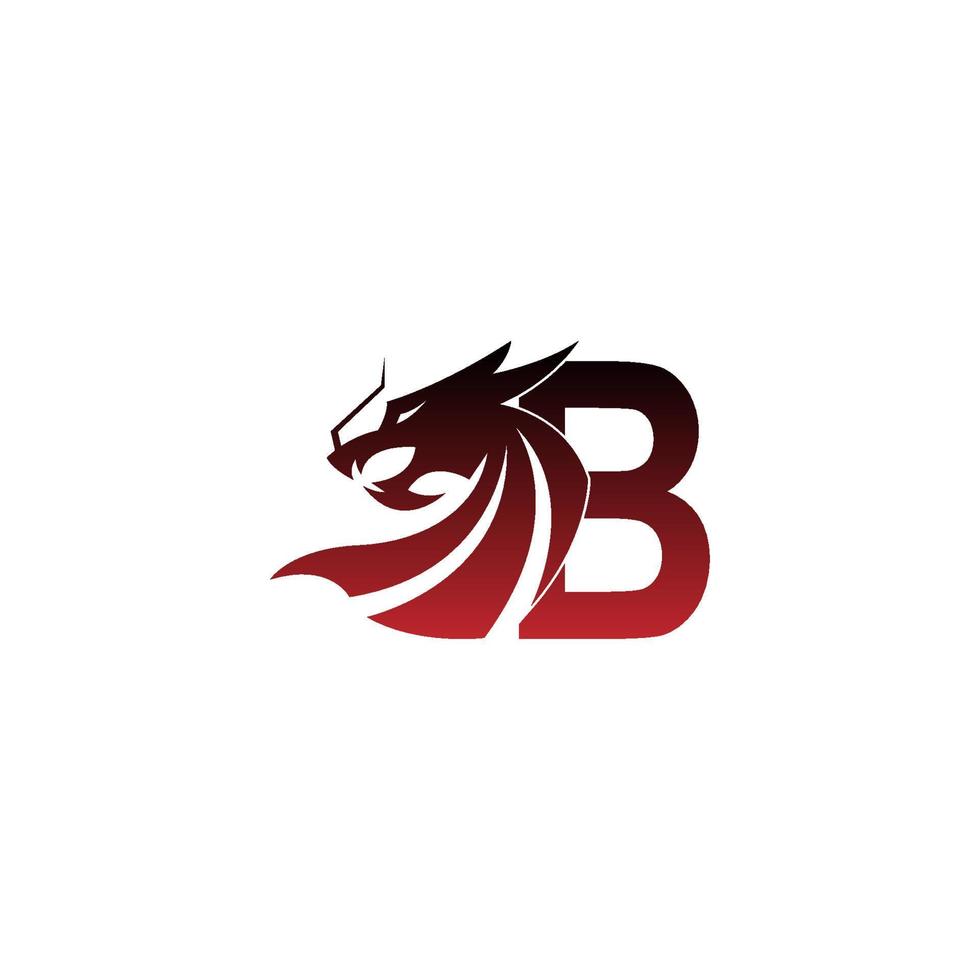 icona del logo della lettera b con il vettore di disegno del drago