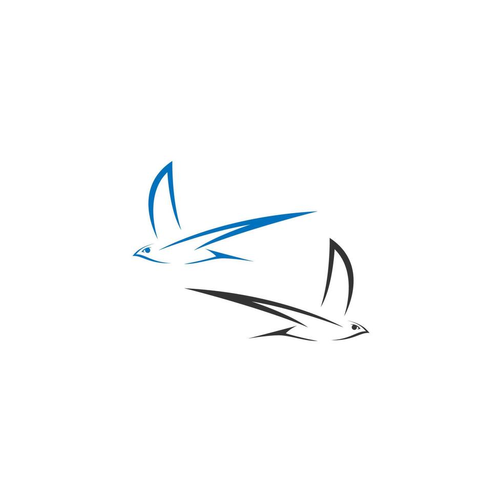 design semplice dell'illustrazione vettoriale del modello dell'icona del logo dell'uccello rapido