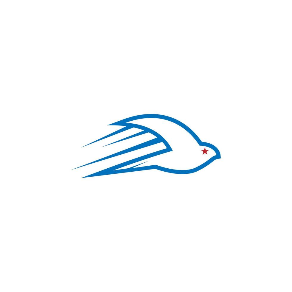 design semplice dell'illustrazione vettoriale del modello dell'icona del logo dell'uccello rapido