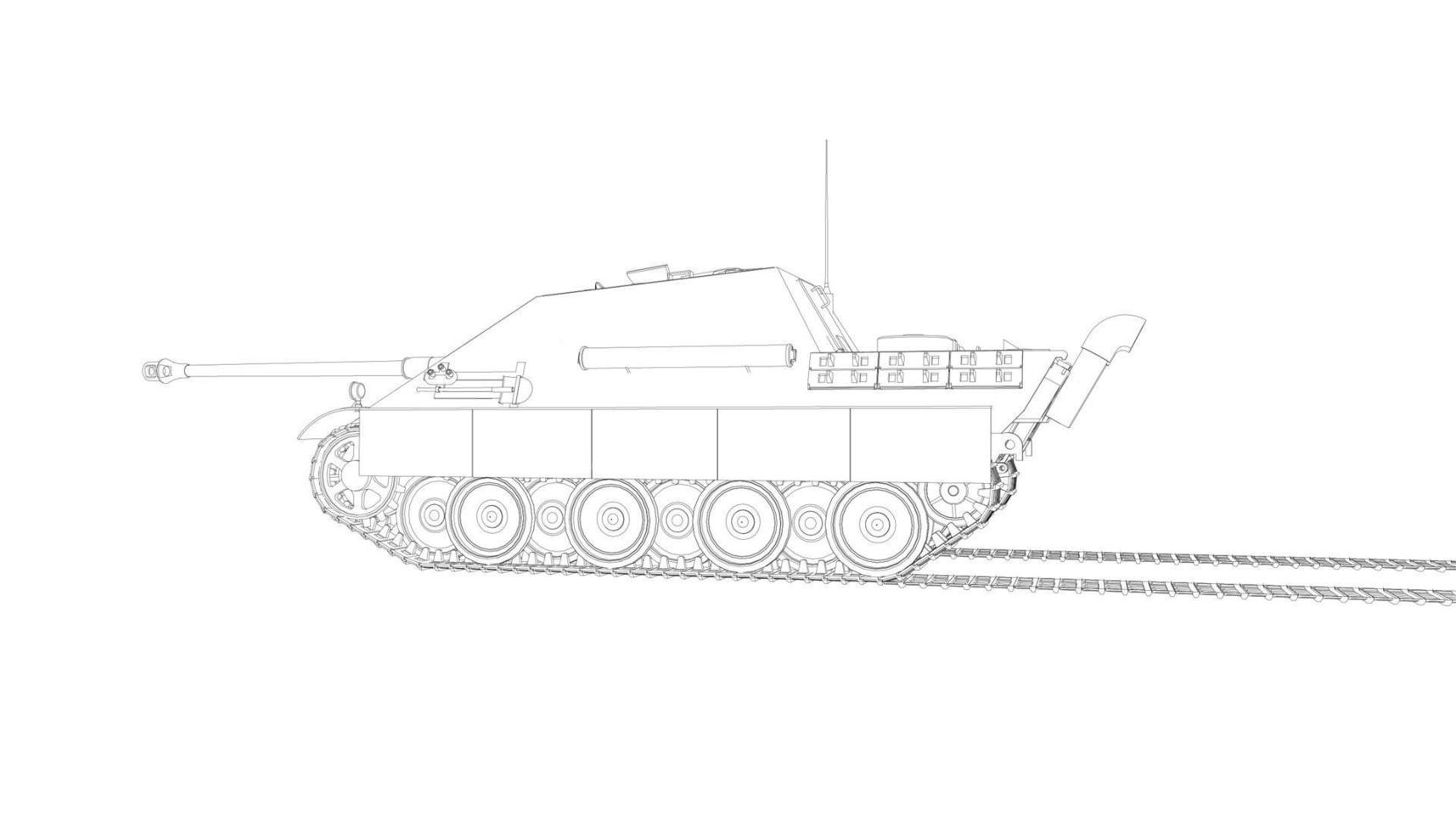 line art di carri armati militari vettore