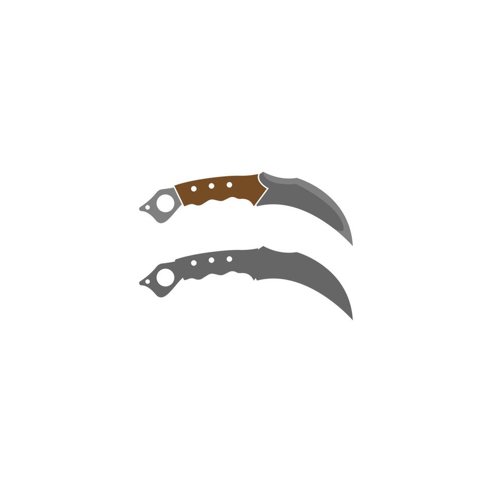 Illustrazione del modello vettoriale del design del logo dell'icona del coltello karambit