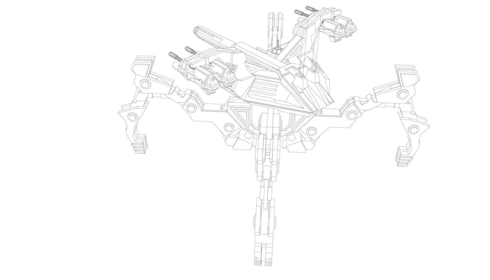 line art del carro armato di cacciatorpediniere vettore