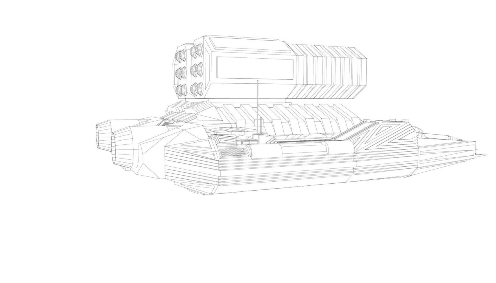 line art di carri armati militari vettore