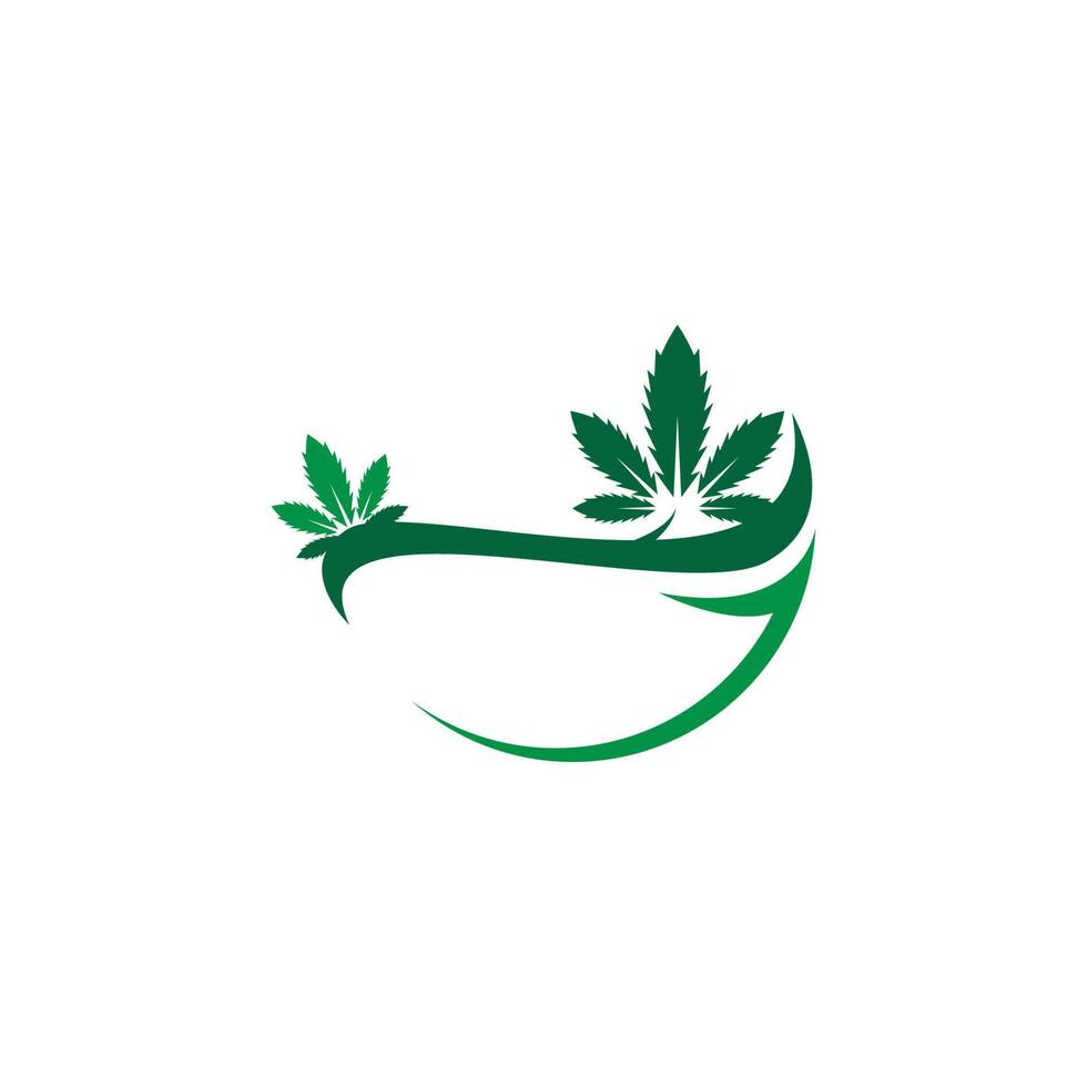 modello vettoriale di design del logo foglia di cannabis