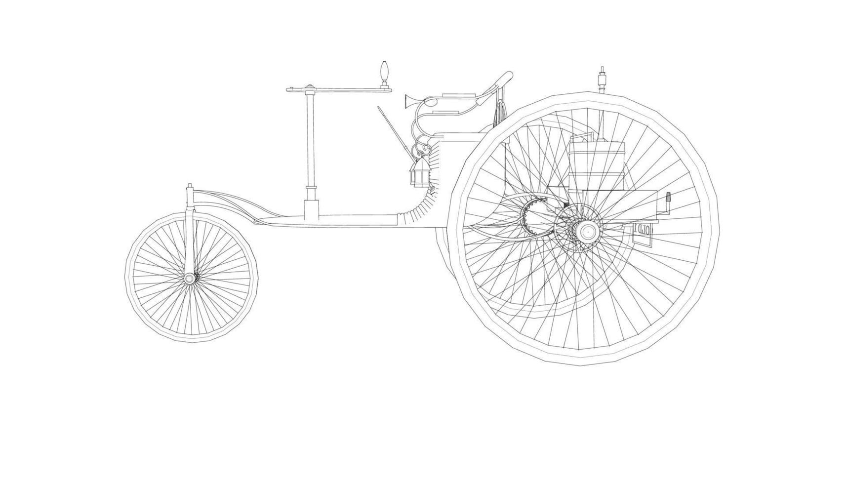 linea di design di auto d'epoca art vettore