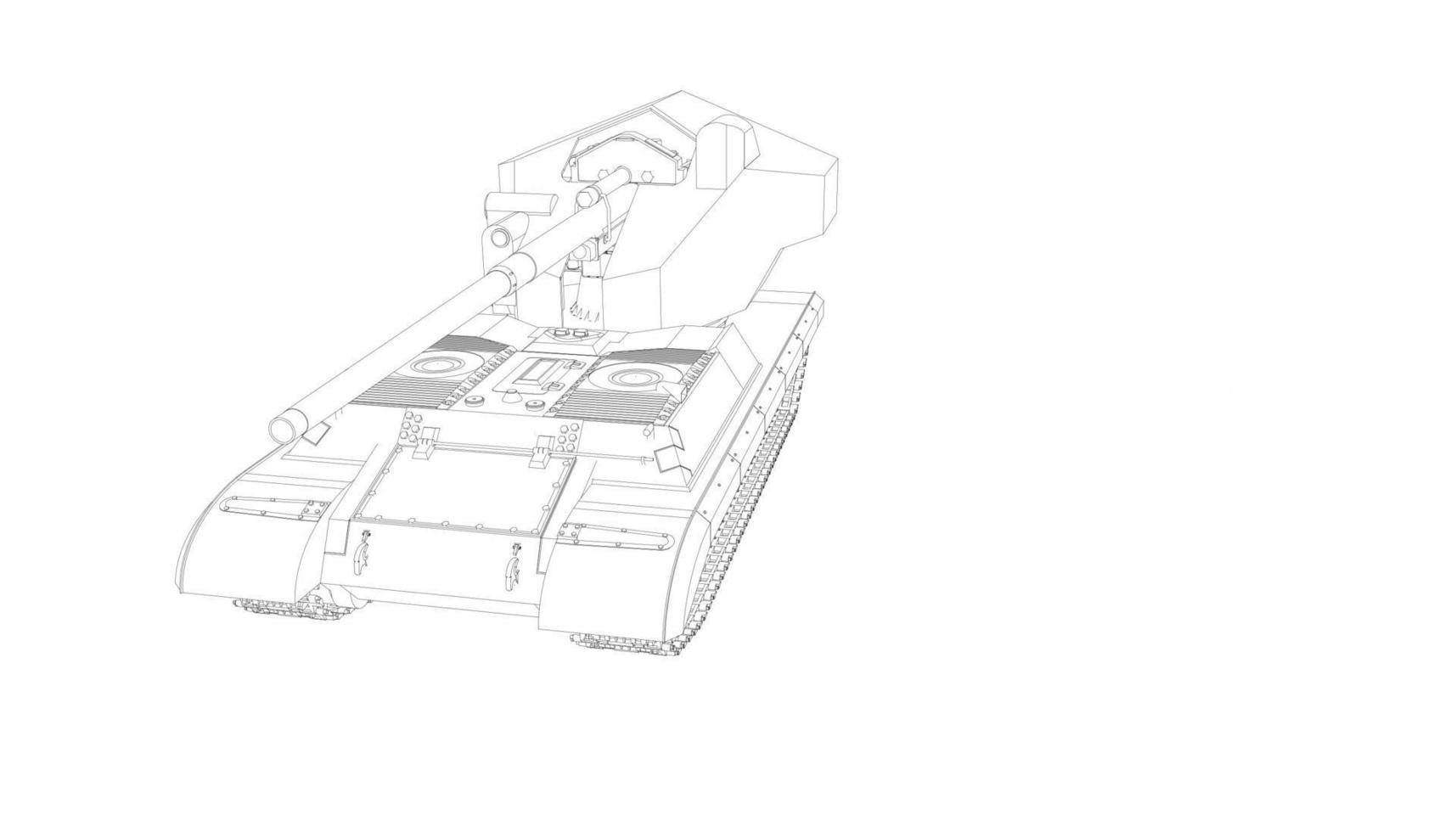 line art di carri armati militari vettore