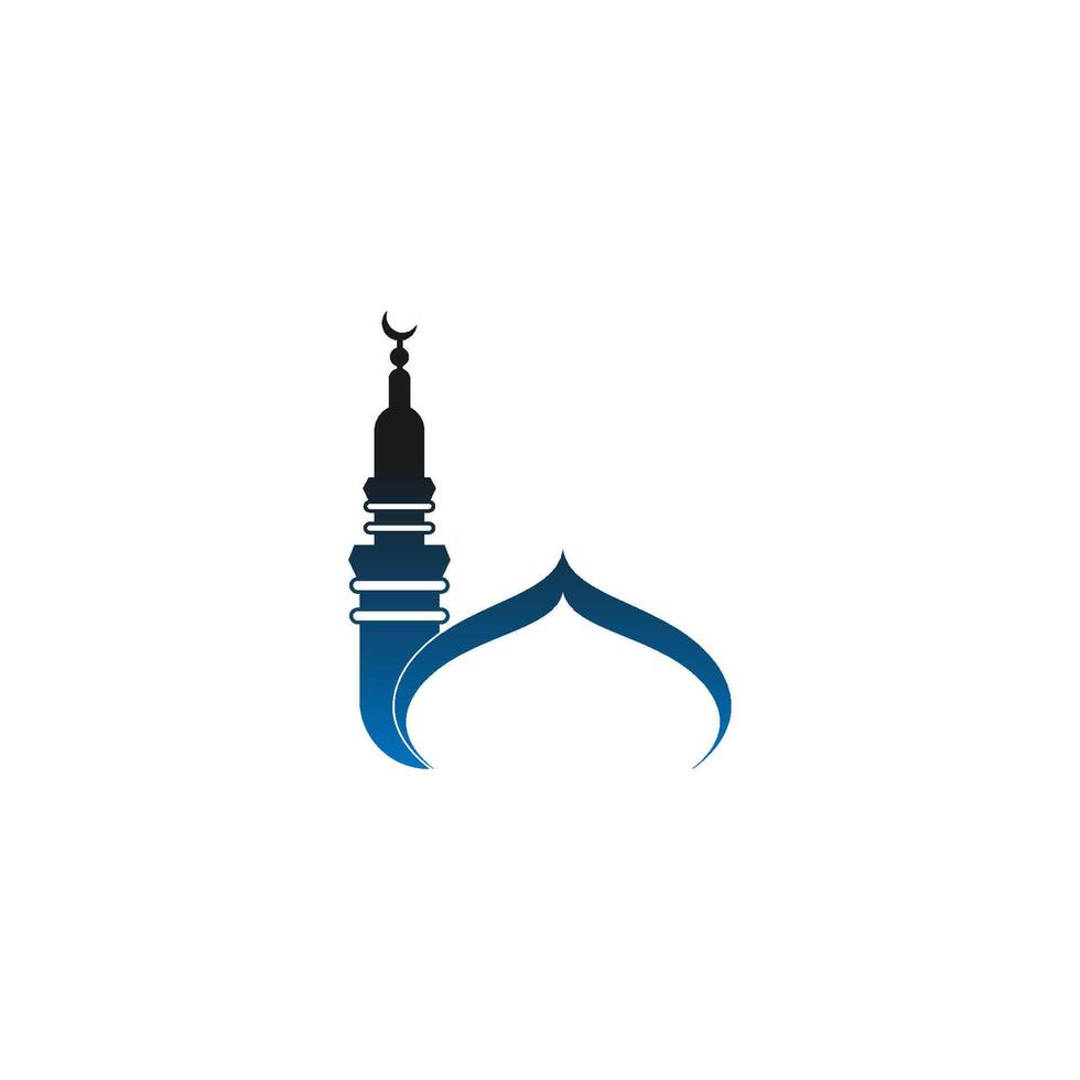 logo islamico, modello vettoriale di disegno dell'icona della moschea
