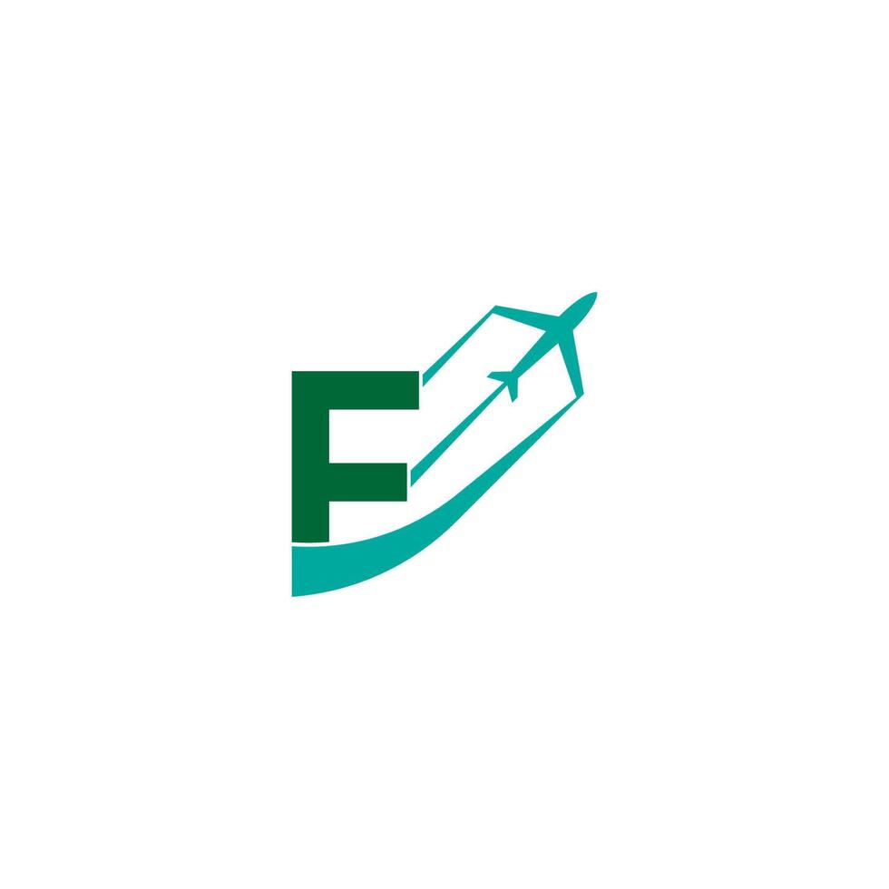 lettera f con vettore di disegno dell'icona del logo aereo
