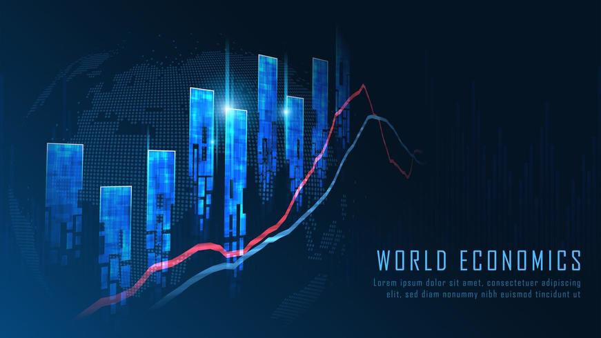 Mercato azionario o forex concetto grafico commerciale vettore