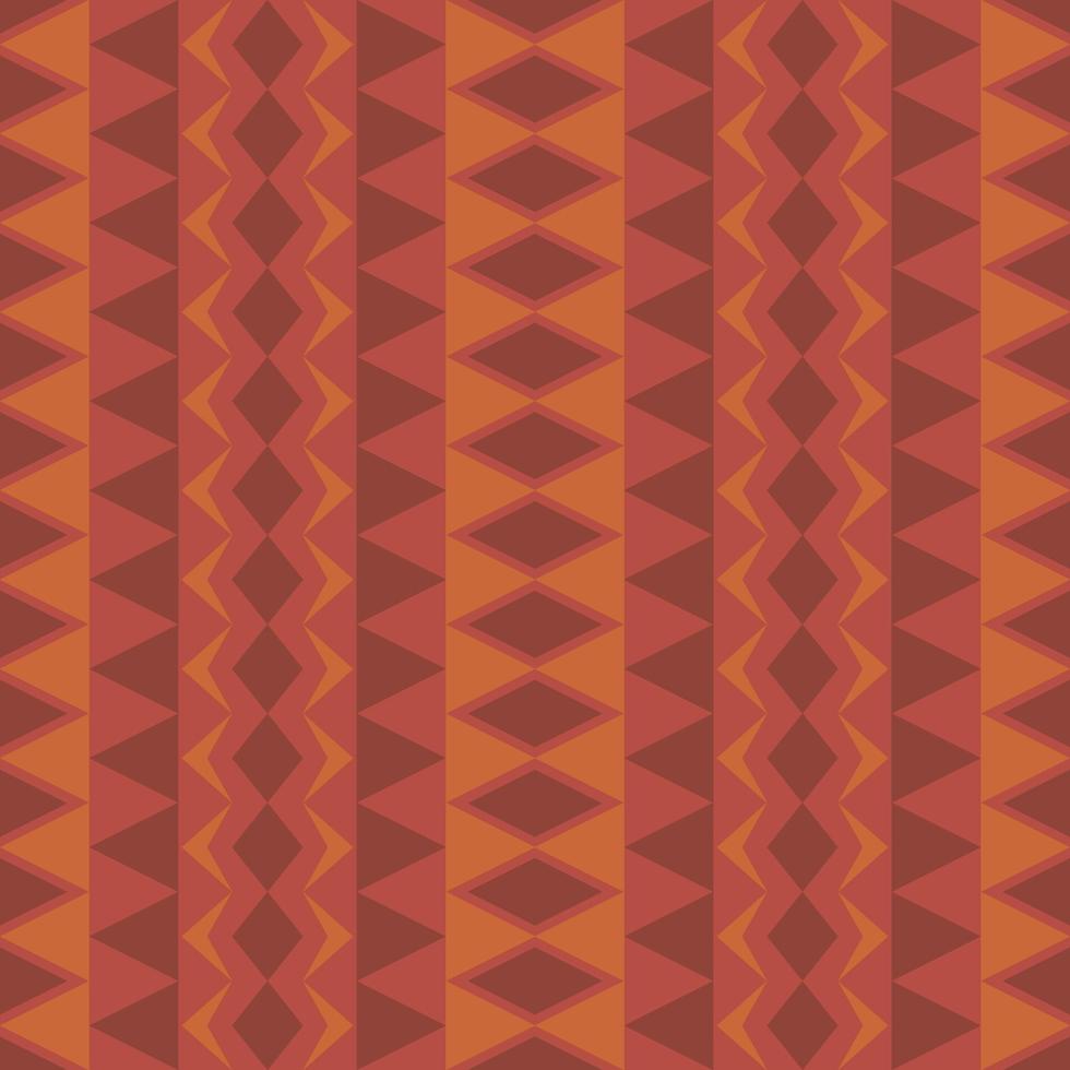 etnico vintage marocco colore rosso rombo azteco forma triangolare motivo senza cuciture sfondo. vettore