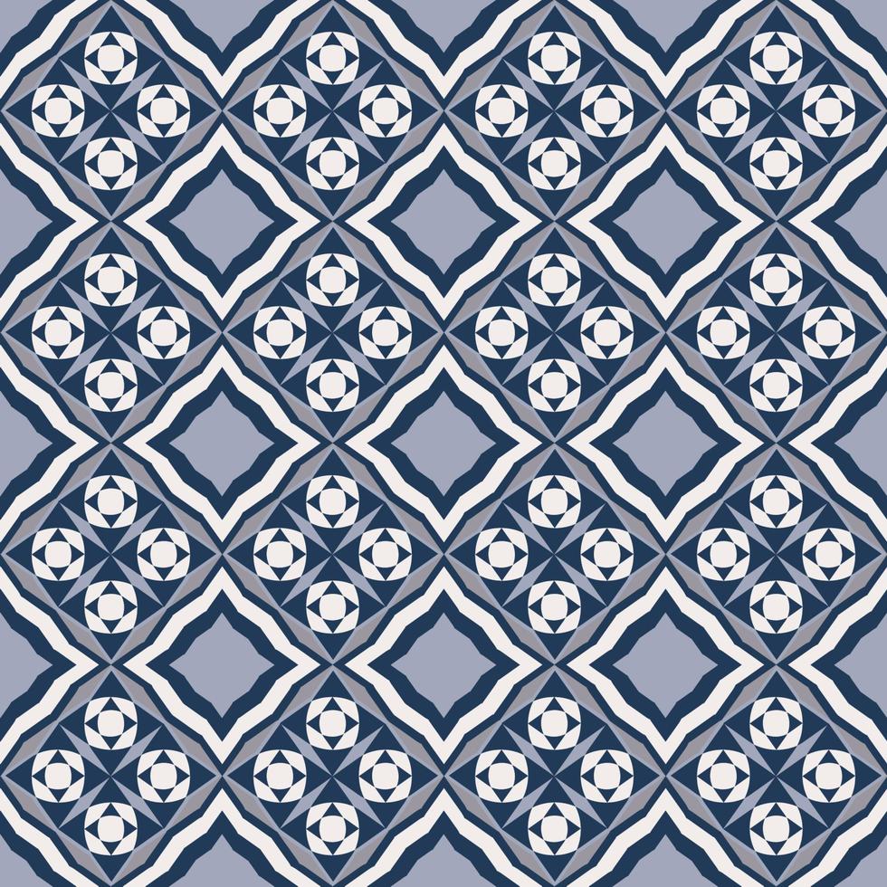 sfondo senza cuciture di forma geometrica etnica di colore grigio blu. design del modello peranakan neo classico. utilizzare per tessuti, tessuti, elementi di decorazione d'interni, tappezzeria, avvolgimento. vettore
