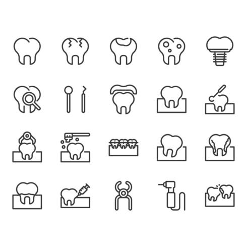 Set di icone dentali vettore