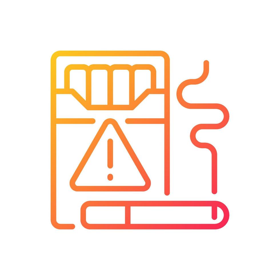 icona del vettore lineare del gradiente di contrabbando di sigarette. commercio illegale di tabacco. traffico di sigari. distribuzione criminale. simbolo del colore della linea sottile. pittogramma in stile moderno. disegno di contorno isolato vettoriale