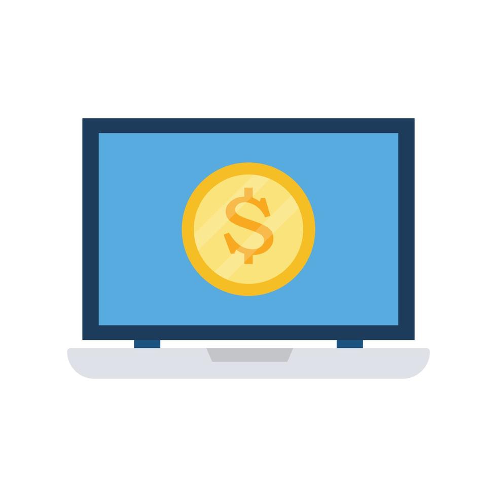 icona vettoriale del dollaro del laptop che è adatta per lavori commerciali e la modifica o modifica facilmente