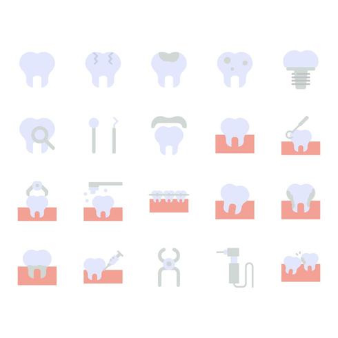 Set di icone dentali vettore