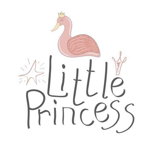 Tipografia disegnato a mano piccola principessa vettore titolo per biglietti di auguri