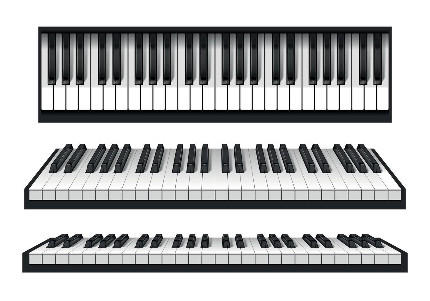 set di tasti di pianoforte realistici vettore