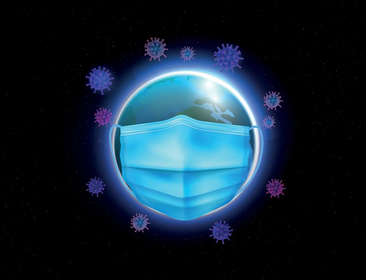 composizione della bolla di terra pandemica vettore