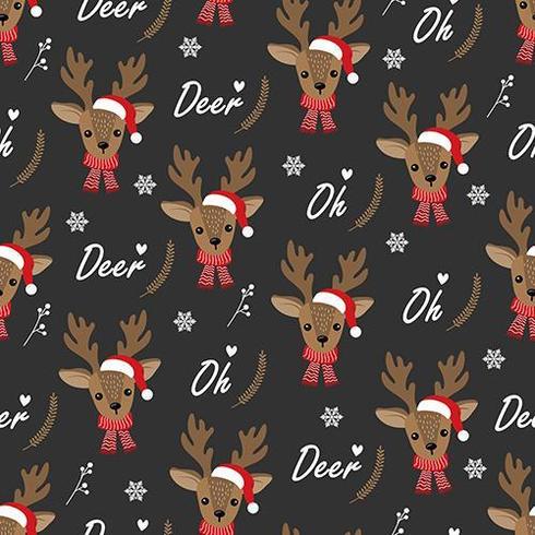 Oh Deer Christmas seamless pattern con renne vettore