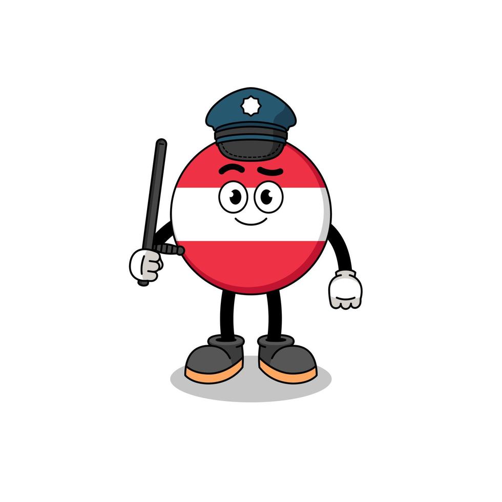 fumetto illustrazione della polizia di bandiera austriaca vettore