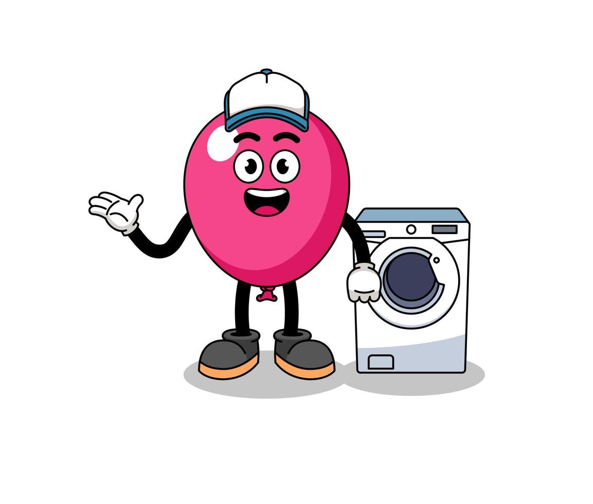 illustrazione di palloncino come un uomo della lavanderia vettore