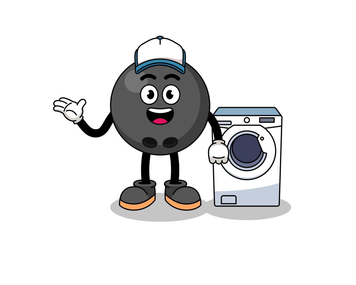 illustrazione di una palla da bowling come un uomo della lavanderia vettore