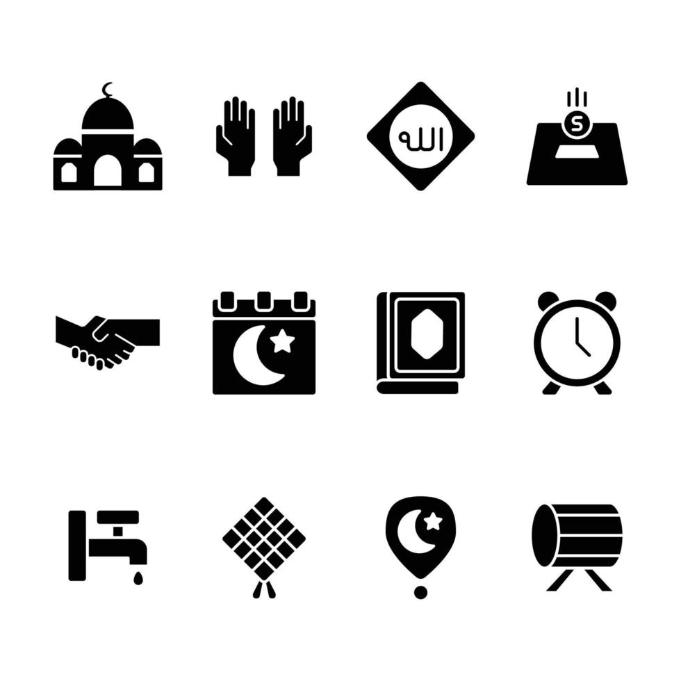 questa è una raccolta di icone del ramadan vettore