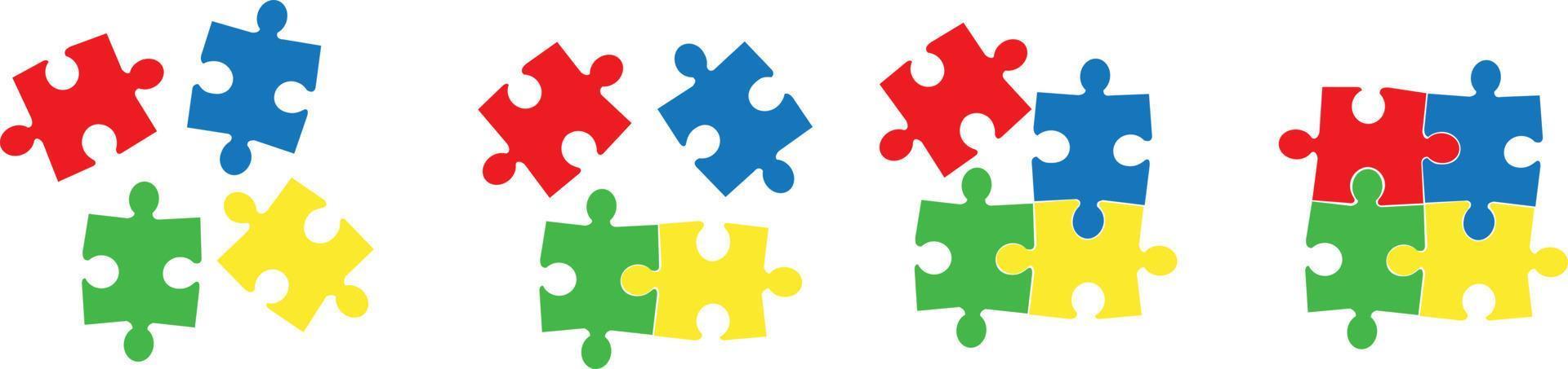 icona del puzzle scenografia. icona della raccolta di simboli puzzle. puzzle o pezzo di puzzle autismo symbo.illustrazione vettoriale. vettore