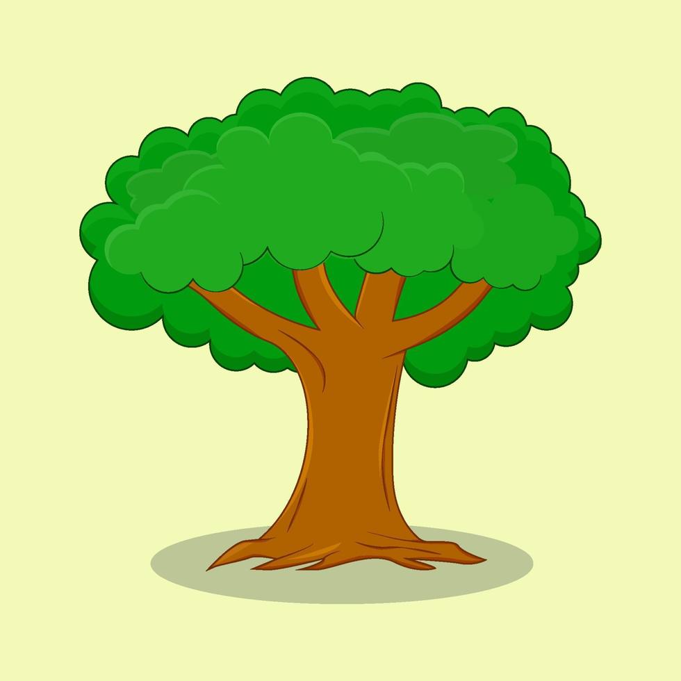 illustrazione dell'albero con stile cartone animato vettore