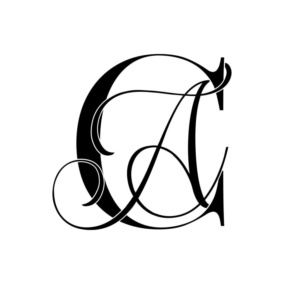 ca, ac, logo monogramma. icona della firma calligrafica. monogramma del logo del matrimonio. simbolo del monogramma moderno. logo delle coppie per il matrimonio vettore