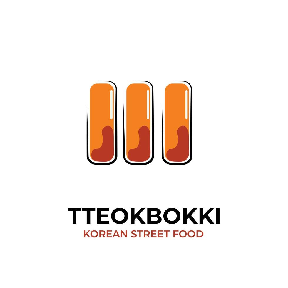 logo di illustrazione moderna tteokbokki coreano vettore