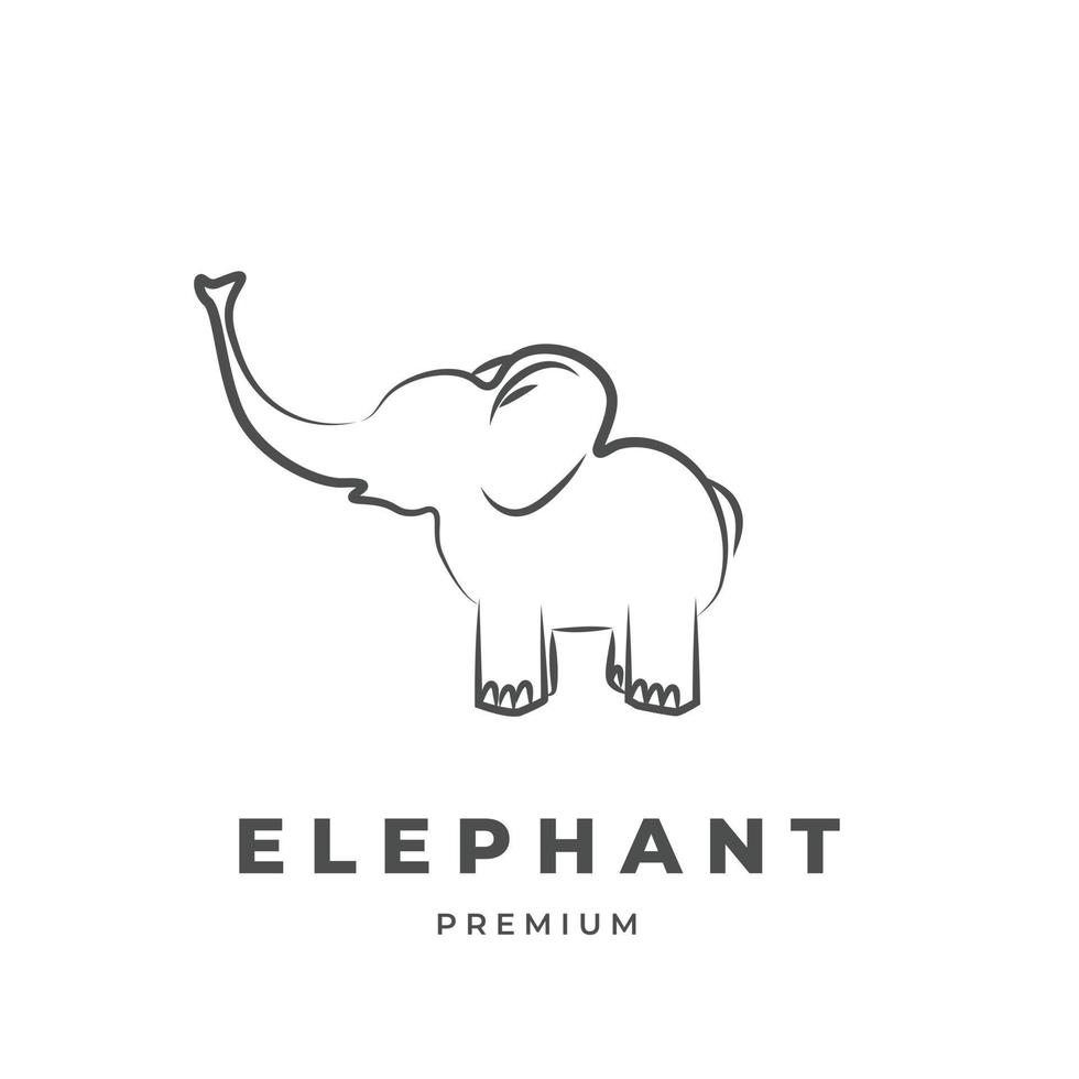 logo della linea semplice piccolo elefante vettore