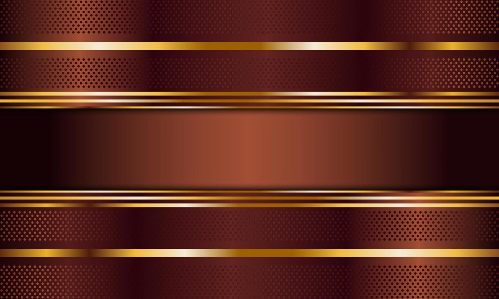 strisce metalliche marroni astratte con sfondo di linee dorate. vettore