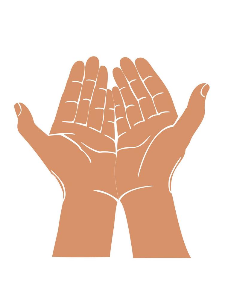 disegno dell'icona del segnale della mano, emoticon gesto del dito umano comunicazione con il palmo e illustrazione vettoriale del tema delle persone
