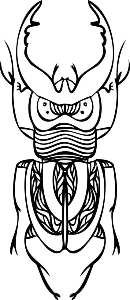 illustrazioni vettoriali di linea in bianco e nero di scarabeo. stile di disegno a mano.