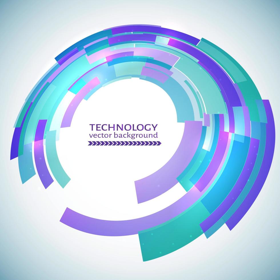 sfondo astratto cerchio tecnologia blu e viola. illustrazione vettoriale. modello di progettazione facile da modificare per i tuoi progetti. vettore