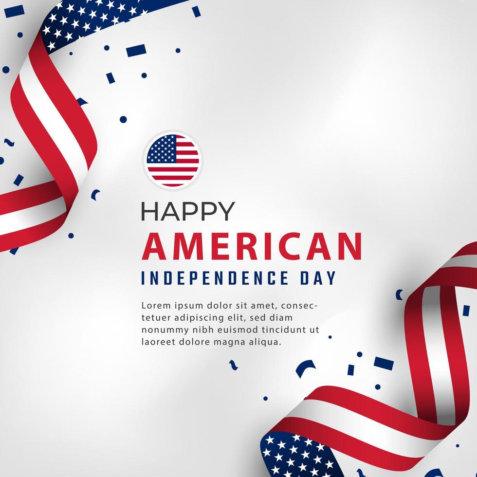 illustrazione di disegno vettoriale di celebrazione del giorno dell'indipendenza degli Stati Uniti. modello per poster, banner, pubblicità, biglietto di auguri o elemento di design di stampa