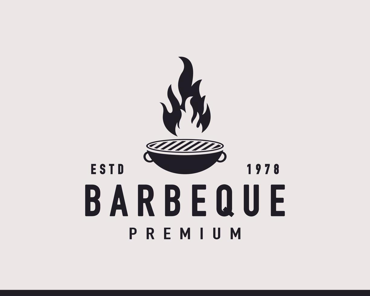 etichetta vintage retrò distintivo emblema barbecue griglia a carbone hipster logo ispirazione vettore