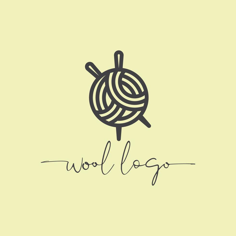 cotone di lana logo design vettoriale
