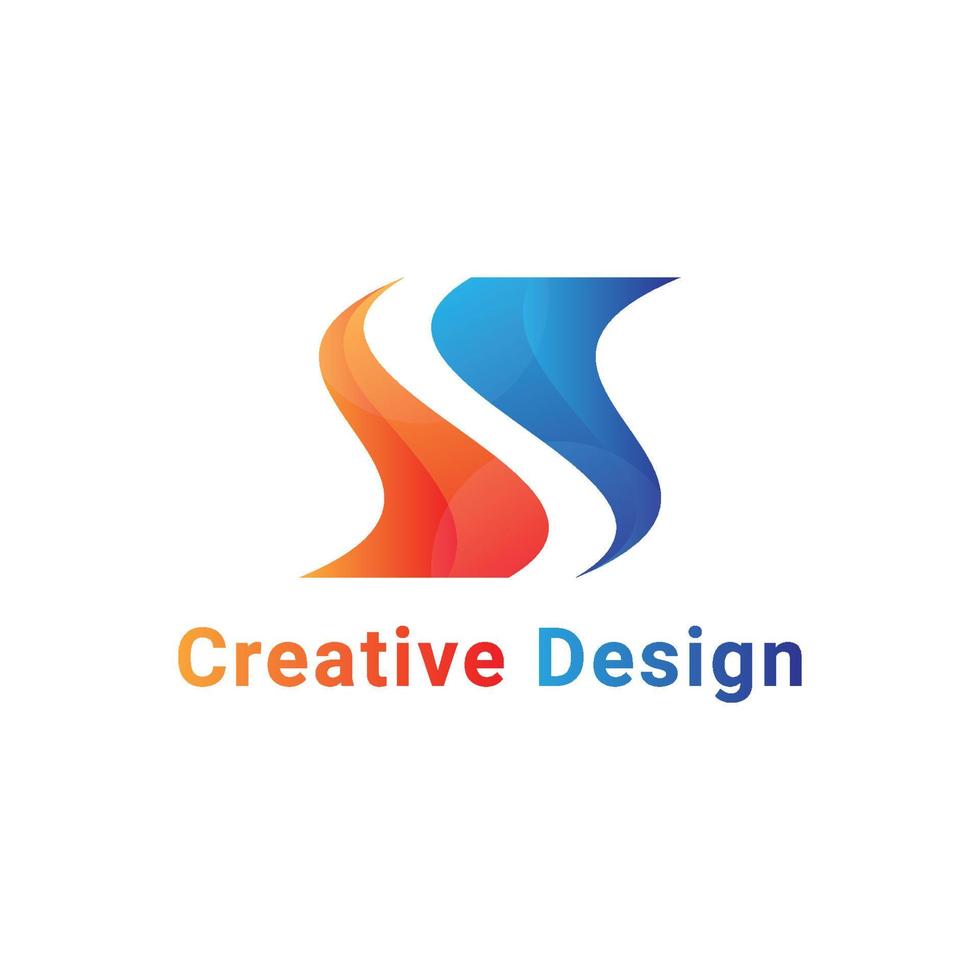 design moderno colorato logo lettera s vettore