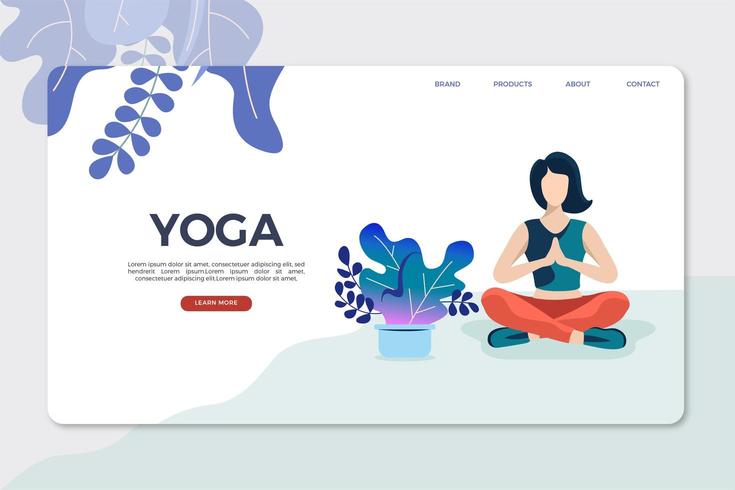Modello di pagina di destinazione yoga vettore