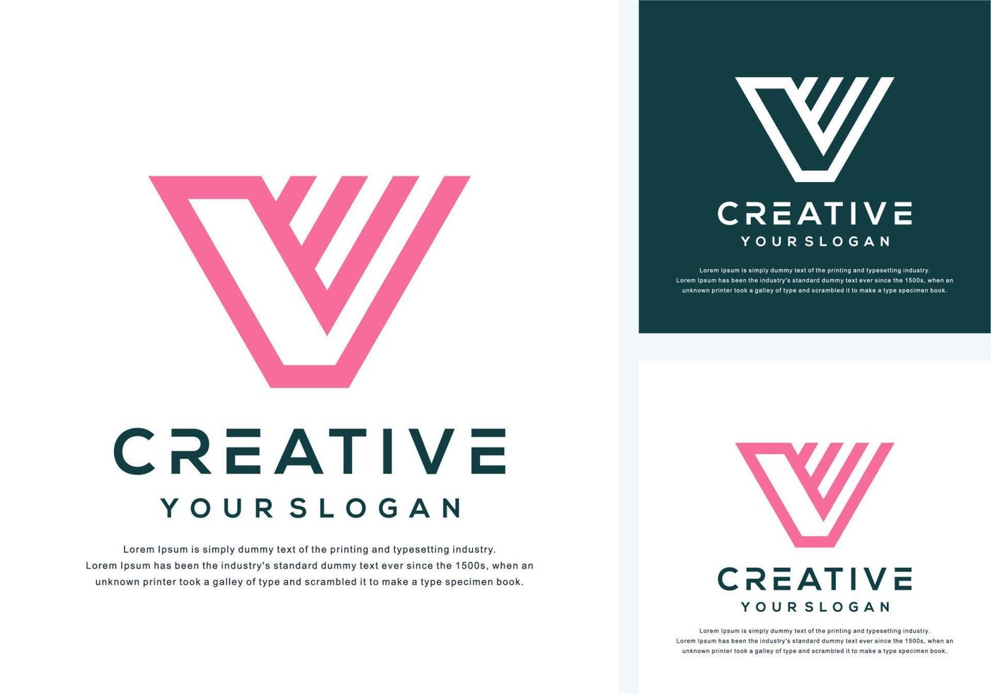 monogramma astratto lettera v logo design vettore