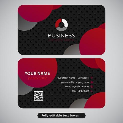 Gray Red Circle Business Card Design vettore