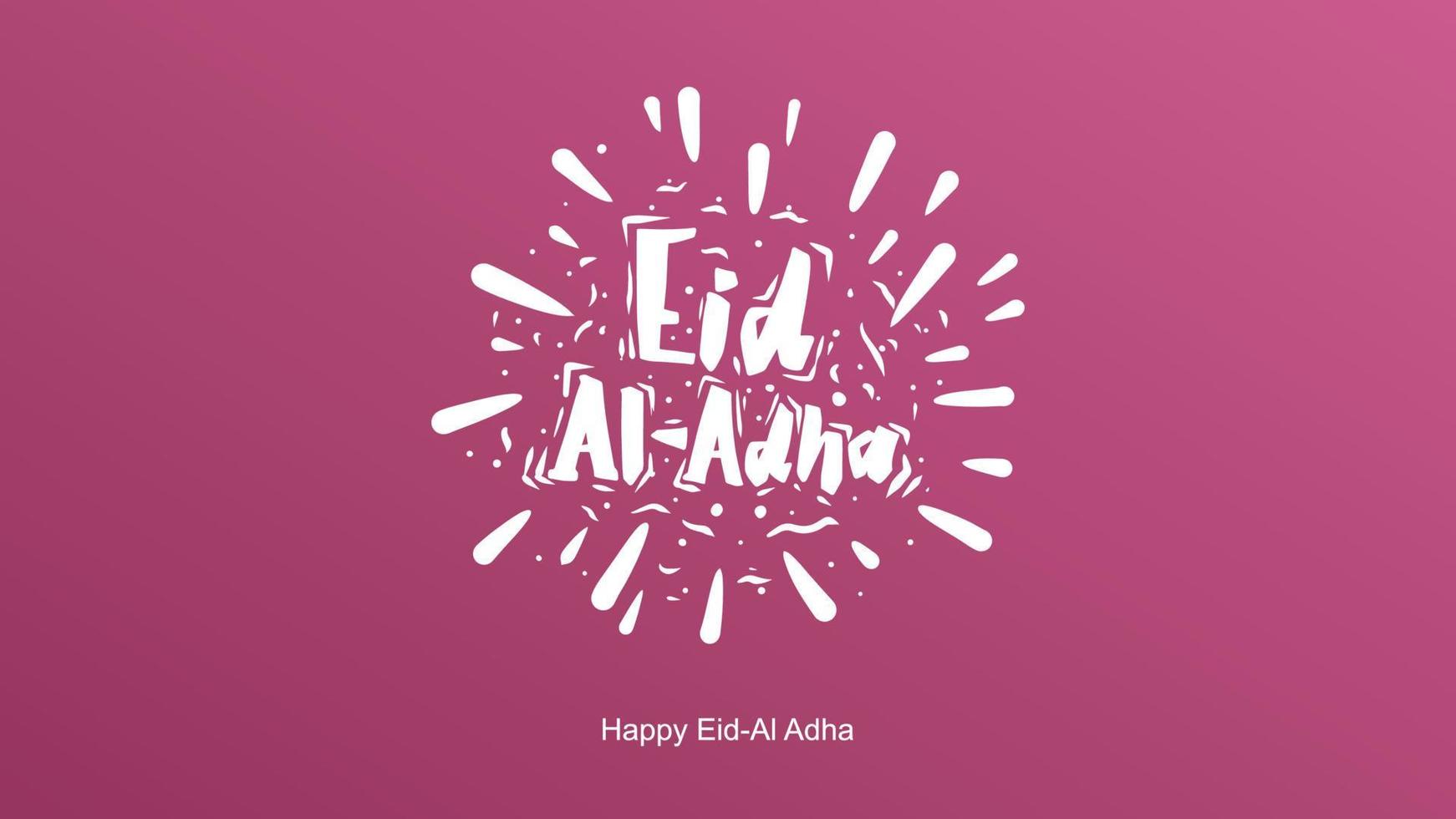 lettere scritte a mano eid al-adha. bel design del testo per poster grafico, biglietto di auguri, ecc. illustrazione vettoriale di saluto