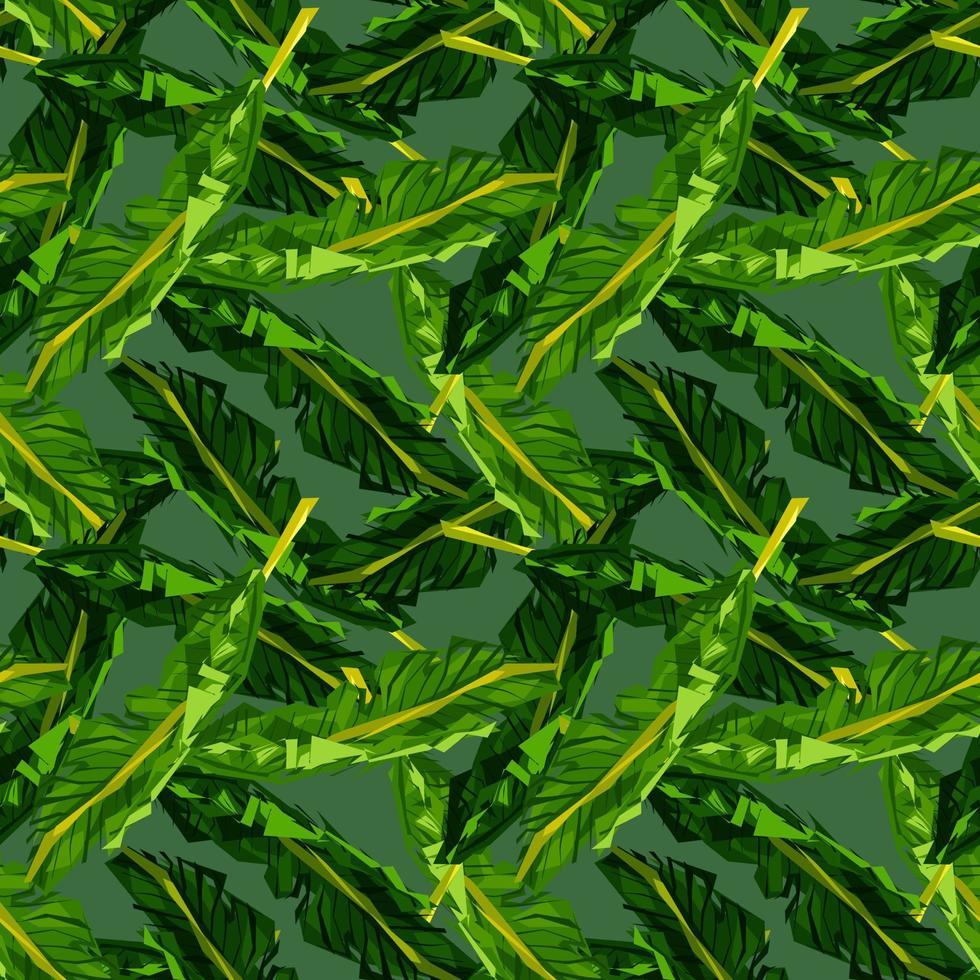 modello senza cuciture astratto foglia di banana. sfondo mimetico di foglie tropicali. vettore