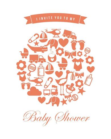 set di icone baby doccia vettore