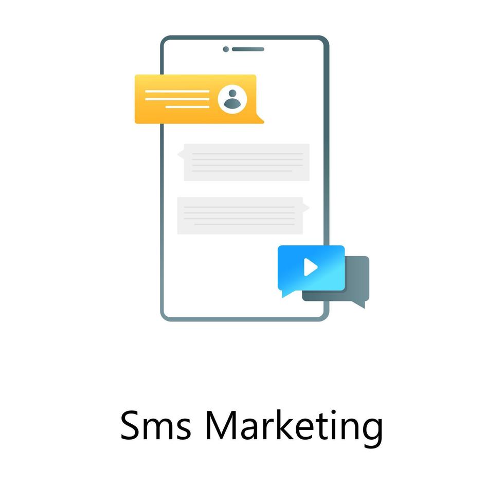 concetto di marketing sms, vettore gradiente piatto