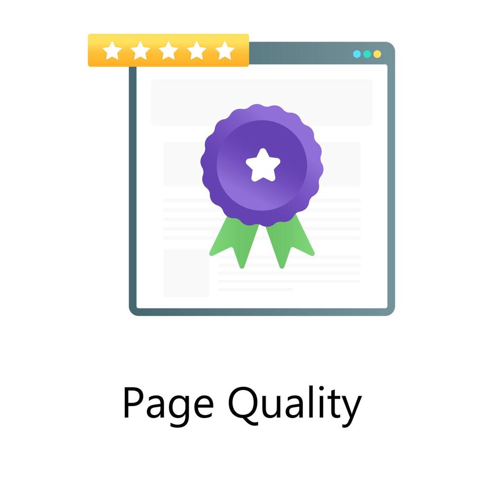 vettore gradiente di qualità della pagina, concetto di valutazione del sito web