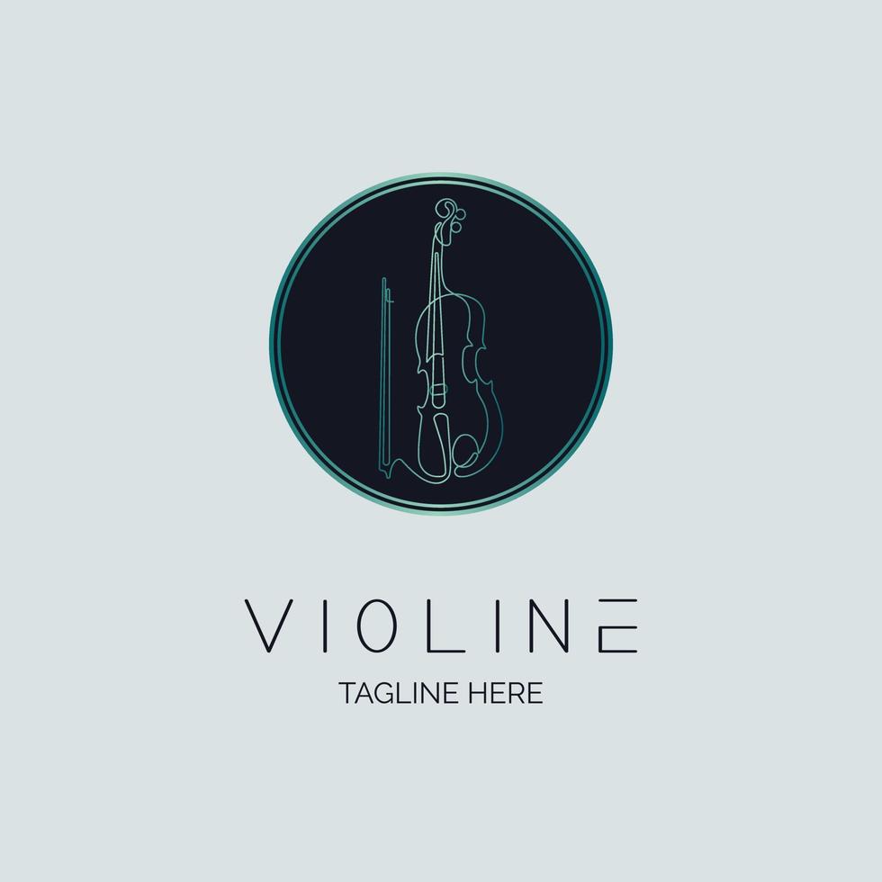 modello di progettazione del logo in stile linea di violino per studio musicale di marca o azienda e altro vettore