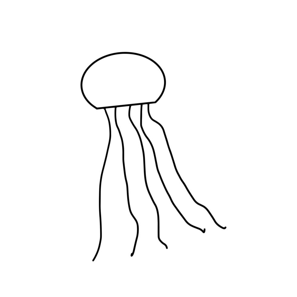 sotto lo scarabocchio dell'ambiente naturale degli animali delle meduse del mare vettore